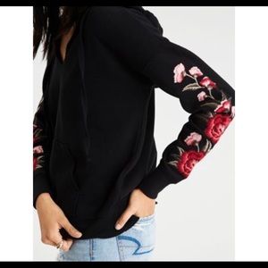 AE Embroidered Floral Hoodie